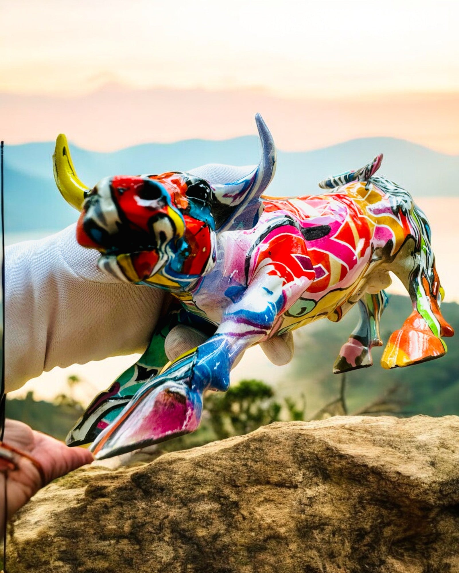 Skulptur Stier Dekorativ "BullArt" – Einzigartige Kunst mit Gravuroption - 4 Farbvarianten, als personalisiertes Geschenk