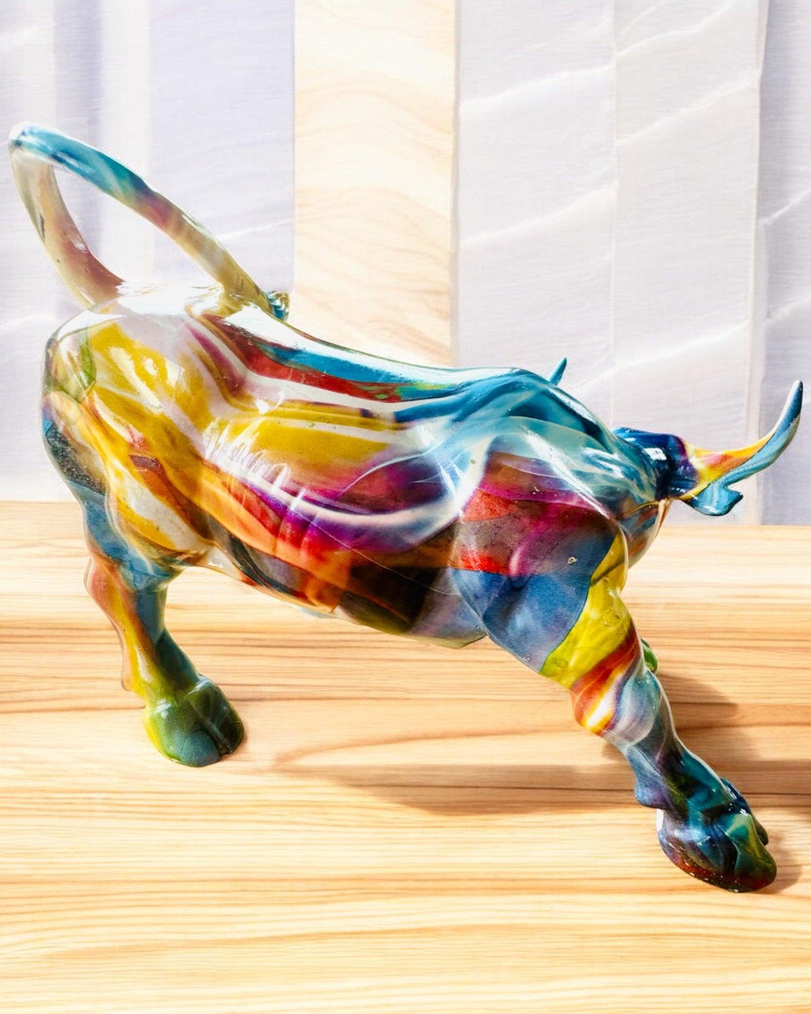 Skulptur Stier Dekorativ "BullArt" – Einzigartige Kunst mit Gravuroption - 4 Farbvarianten, als personalisiertes Geschenk