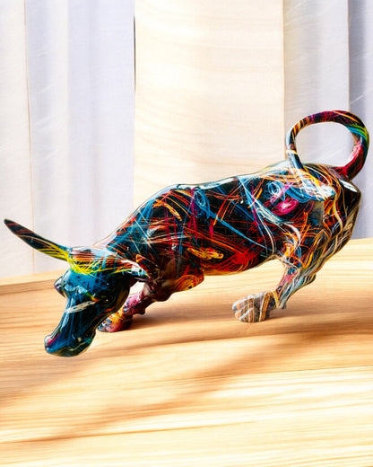 Skulptur Stier Dekorativ "BullArt" – Einzigartige Kunst mit Gravuroption - 4 Farbvarianten, als personalisiertes Geschenk