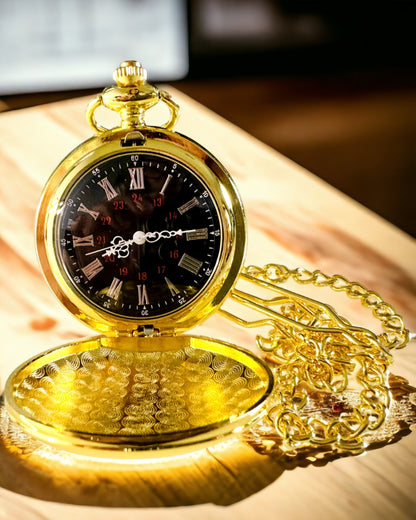 Goldene Taschenuhr mit Gravurmöglichkeit