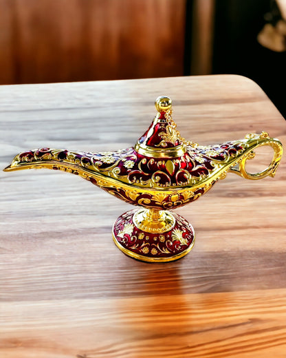 Magische Lampe von Aladdin mit Gravuroption - Variante Bordeaux, mit Gold durchzogen