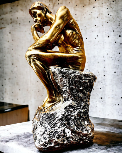 Goldener Denker - Figur aus Harz, Personalisierung mit Gravur