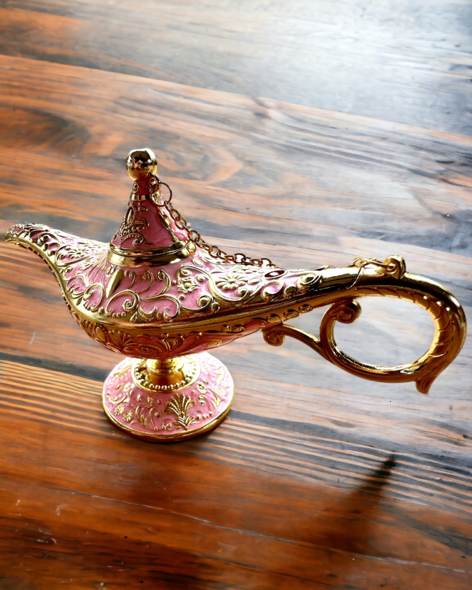 Magische Lampe von Aladdin mit Gravuroption - Variante Rosa, mit Gold durchzogen