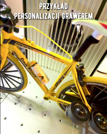 Miniaturmodell Metall Rot Fahrrad "SpeedMaster" Personalisierung mit Gravur als Geschenk, 2 Farbvarianten